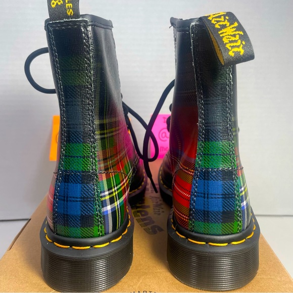 BNIB Dr Martens 1460 Tartan Red Stewart Black Watch plaid Boots UK 3 US 5 - Picture 3 of 15